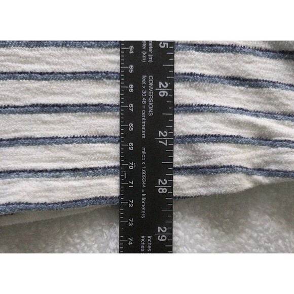 Marine Layer Men’s XL Ivory Blue Striped Long Sleeve Hoodie - Picture 9 of 9